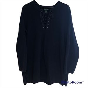 Navy Lauren Ralph Lauren Tunic 3/4 Sleeve Sweater